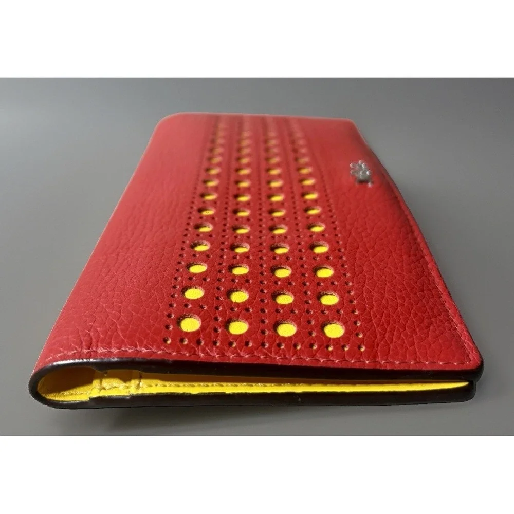 Lauren Ralph Lauren Leather Leighton Collection Wallet. Red/Yellow.